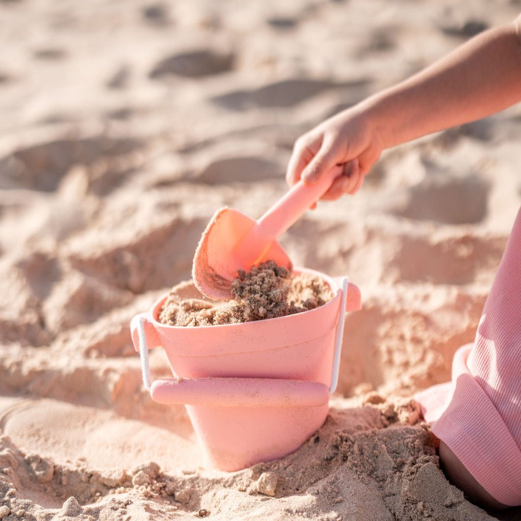 Palm Beach Silicone Bucket - Eco-friendly Fun for Little Beach Explorers - Bright Pink